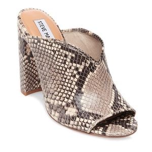 Steve Madden Vista snakeskin block heels mule size women’s 7.5